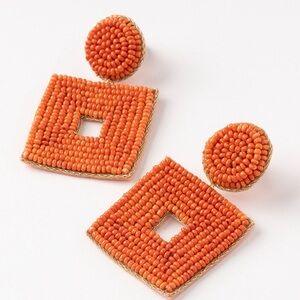 NEW Orange Beaded Earrings